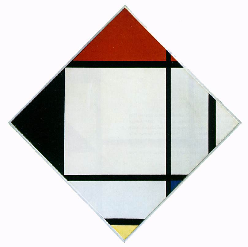 Piet Mondrian's Lozenge Composition with Red, Black, Blue, and Yellow (1925)